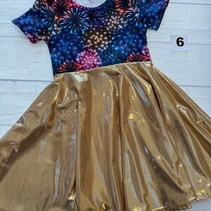 Malia and Kai Fireworks Dress with Gold Skirt size 6